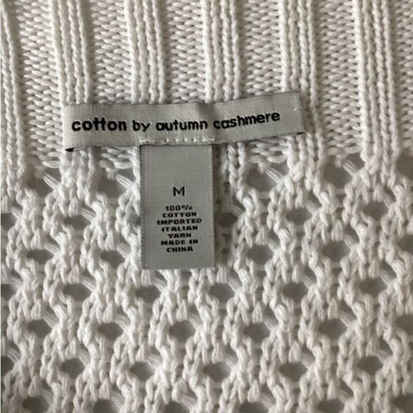 Cotton By Autumn Sweater Women’s Size M Color White Cashmere Off the Shoulder - Picture 2 of 7